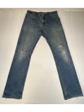 Levi's Men Size 36x34 517 Boot Cut Blue Denim Jeans Distressed
